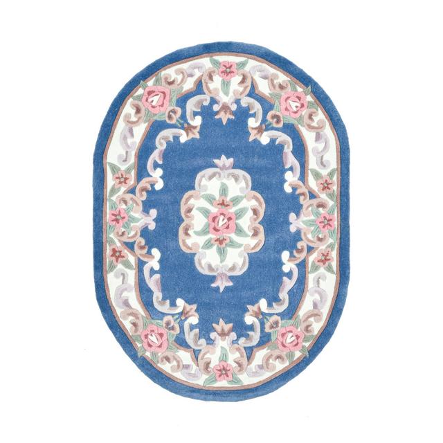 Haque Floral Hand Woven Area Rug Rosalind Wheeler Rug Size: Oval 120 x 170cm on Productcaster.