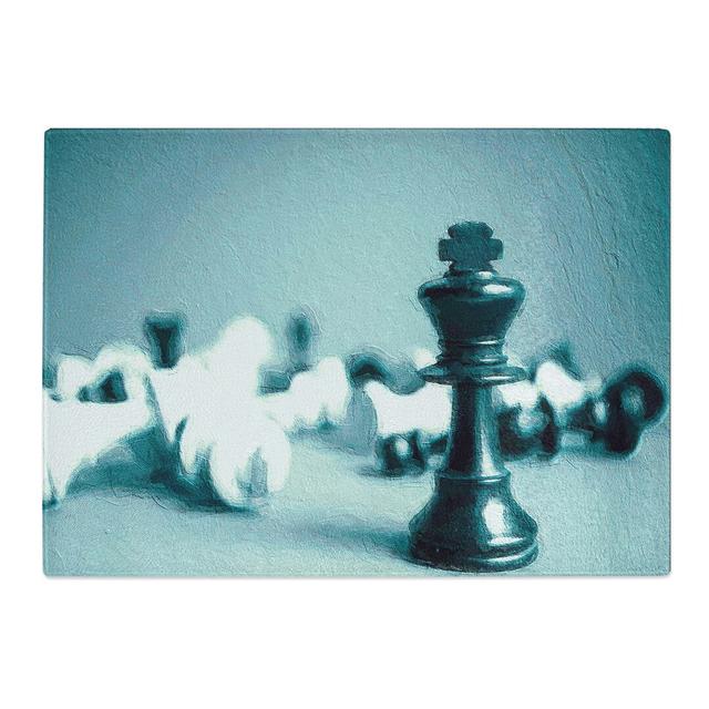 Tempered Glass a Chess Battle Chopping Board East Urban Home Size: 39 cm W x 28.5 cm L on Productcaster.