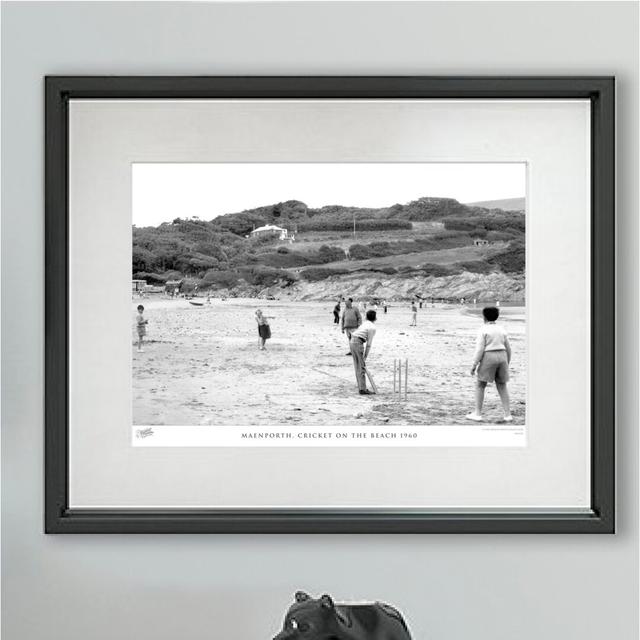 'Maenporth, Cricket on the Beach 1960' - Picture Frame Photograph Print on Paper The Francis Frith Collection Size: 28cm H x 36cm W x 2.3cm D on Productcaster.