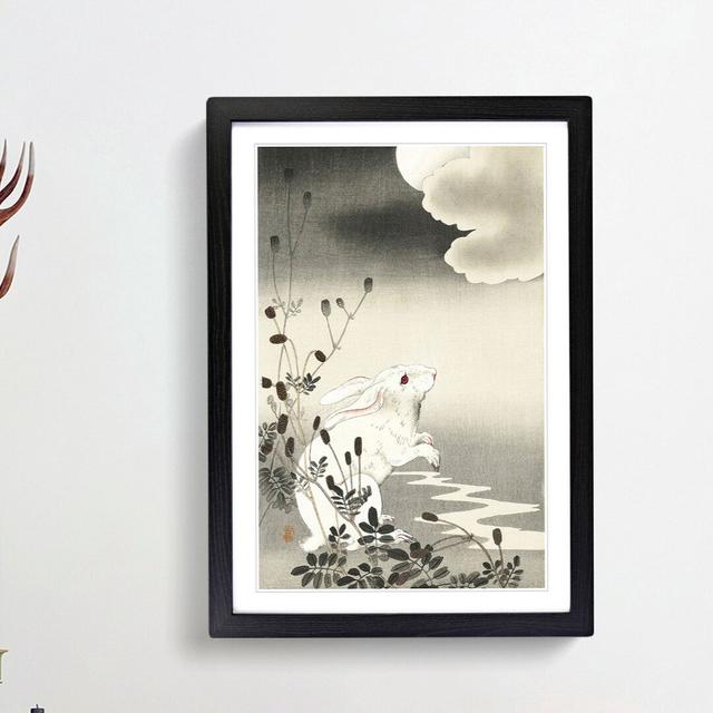 Rabbit at Full Moon by Ohara Koson - Picture Frame Painting Print on MDF East Urban Home Frame Option: Black Framed, Size: 36cm H x 27cm W x 2cm D on Productcaster.