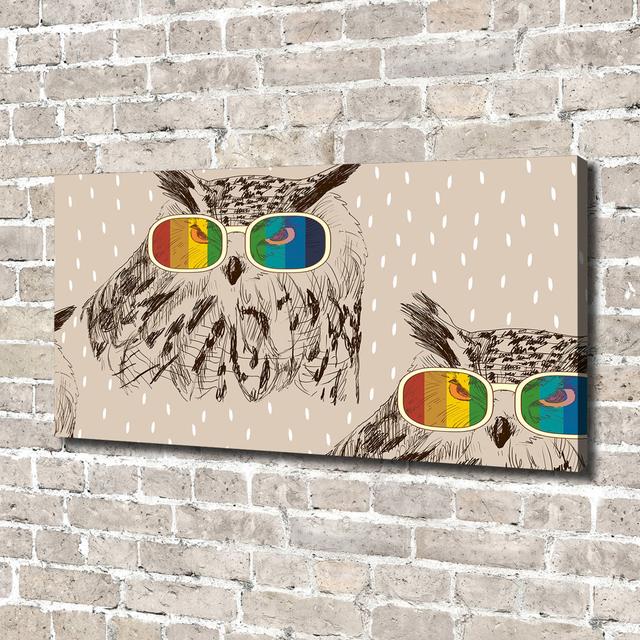 Canvas Print - Wall Art - Prints On Canvas - 140X70 Image Picture Theme: Owls In Glasses Maturi on Productcaster.