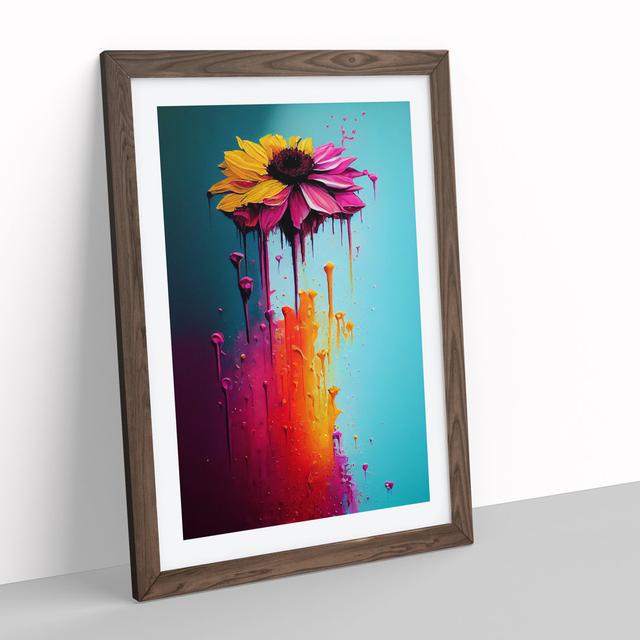 Drip Flower No.4 - Picture Frame Graphic Art 17 Stories Frame Colour: Walnut, Size: 46cm H x 34cm W x 2cm D on Productcaster.