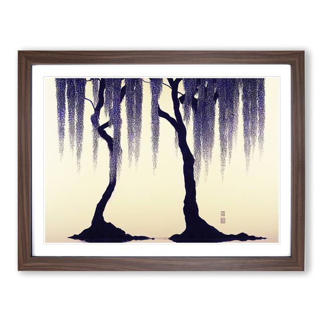 Elegant Weeping Willow Trees - Picture Frame Painting Marlow Home Co. Size: 34cm H x 46cm W x 2cm D, Frame Colour: Walnut on Productcaster.