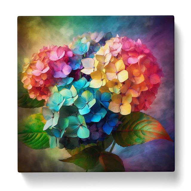 Hydrangea Abstract Art No.1 - Print Brambly Cottage Size: 50cm H x 50cm W x 3cm D on Productcaster.