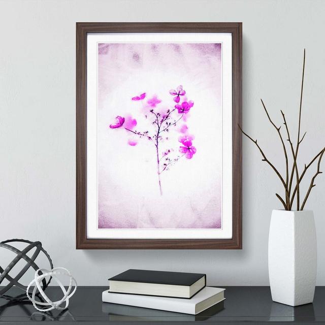 Hydrangeas in Abstract - Picture Frame Graphic Art Print East Urban Home Size: 76cm H x 50cm W x 2cm D, Frame Option: Walnut on Productcaster.