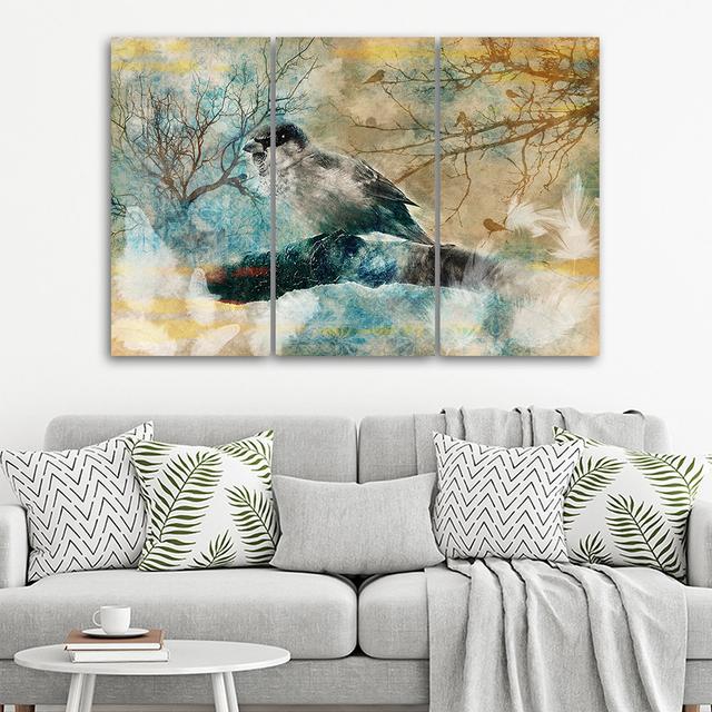 Canvas Print Birds On A Branch Vintage Rosalind Wheeler Size: 60cm H x 120cm W x 2cm D on Productcaster.