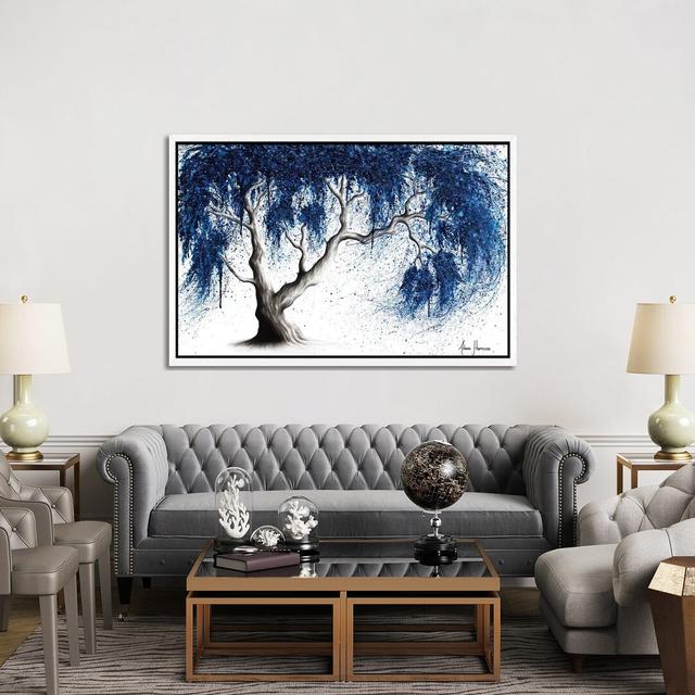 Blue Dream Tree by Ashvin Harrison - Graphic Art Print on Canvas 17 Stories Size: 101.5cm H x 152.5cm W x 3.8cm D, Format: White Framed on Productcaster.