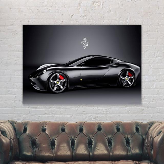 Ferrari Ferrari Car Black - Wrapped Canvas Print Latitude Run Size: 21cm H x 31cm W x 4cm D on Productcaster.