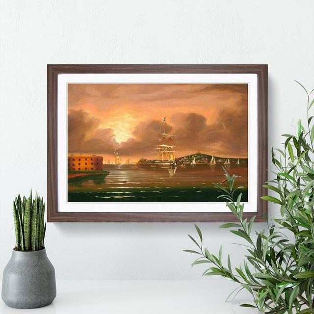 Bay of New York by Thomas Chambers - Picture Frame Painting East Urban Home Frame Option: Walnut Framed, Size: 27cm H x 36cm W x 2cm D on Productcaster.