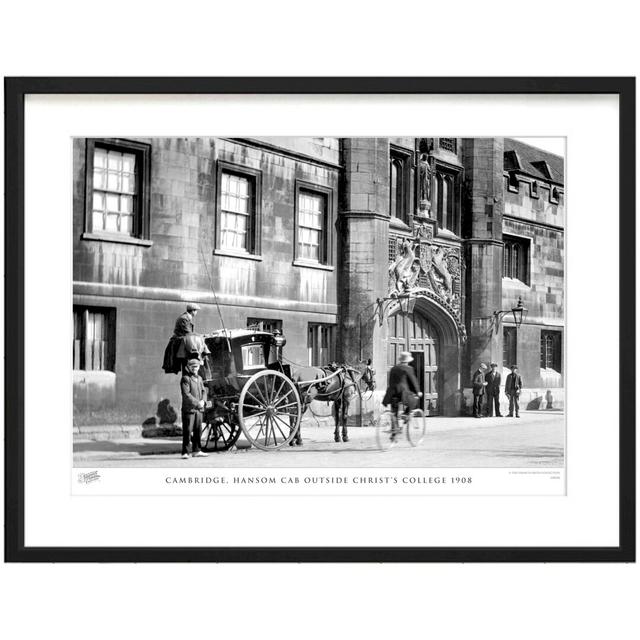 'Cambridge, Hansom Cab Outside Christ's College 1908' by Francis Frith - Picture Frame Photograph Print on Paper The Francis Frith Collection Size: 40 on Productcaster.