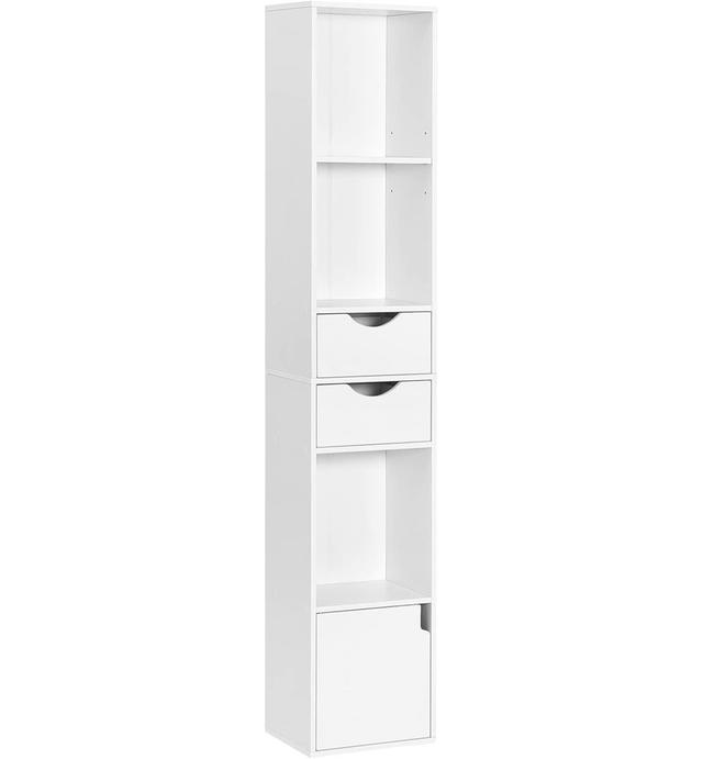 Iskender Bookcase 17 Stories Colour: White on Productcaster.