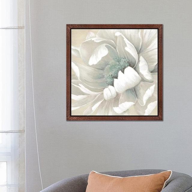 Winter Blooms II by Carol Robinson - Graphic Art Print on Canvas Fleur De Lis Living Size: 93.98cm H x 93.98cm W x 3.81cm D, Frame Option: Brown Frame on Productcaster.