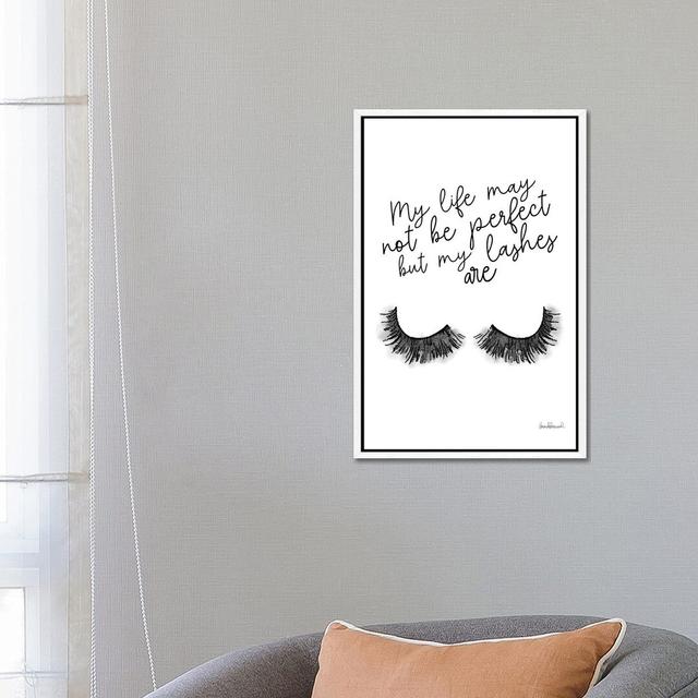 Perfect Lashes by Amanda Greenwood - Graphic Art Print on Canvas Happy Larry Size: 66.04cm H x 45.72cm W x 3.81cm D, Format: White Framed Canvas on Productcaster.