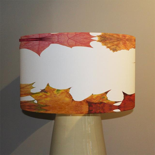 Autumn Border Cotton Drum Lamp Shade Ebern Designs Size: 25cm H x 40cm W x 40cm D on Productcaster.