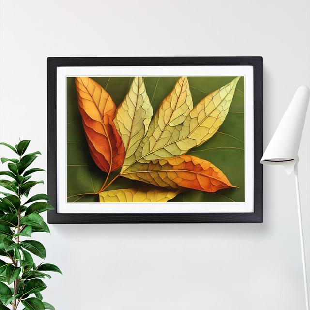 Autumn Leaf - Picture Frame Graphic Art Marlow Home Co. Frame Colour: Black Framed, Size: 25cm H x 34cm W x 2cm D on Productcaster.