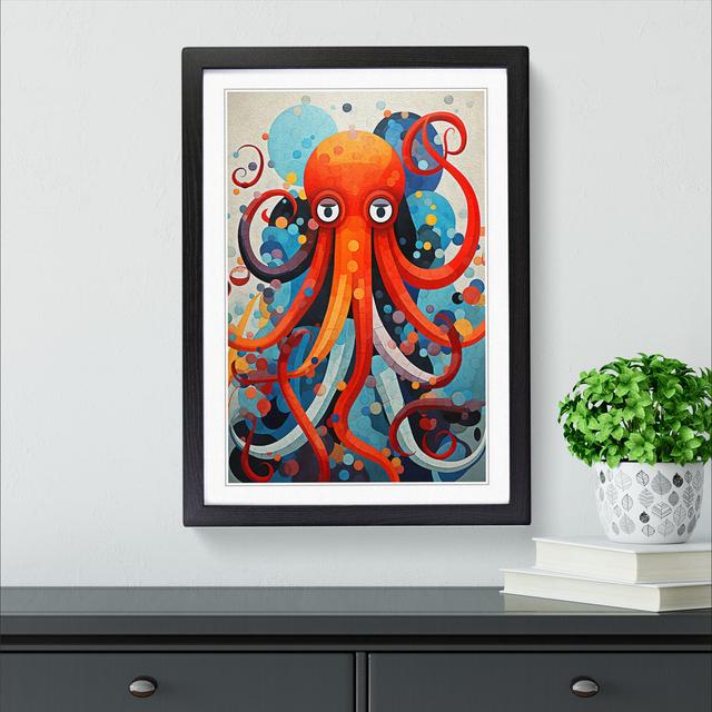 Octopus Constructivism - Single Picture Frame Print on Wood Big Box Art Frame Colour: Black, Size: 46cm H x 34cm W x 2cm D on Productcaster.