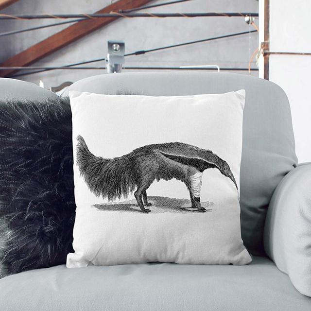 Great Ant-Eater in Black & White by George Shaw Cushion with Filling East Urban Home Size: 55cm H x 55cm W x 20cm D on Productcaster.