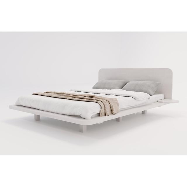 Iyanna Bed Mikado Living Size: European Kingsize (160 x 200 cm), Colour: White on Productcaster.