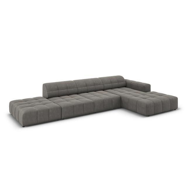 Chicago 4 - Piece Upholstered Corner Sectional Micadoni Home Upholstery Colour: Grey, Orientation: Right Hand Facing on Productcaster.