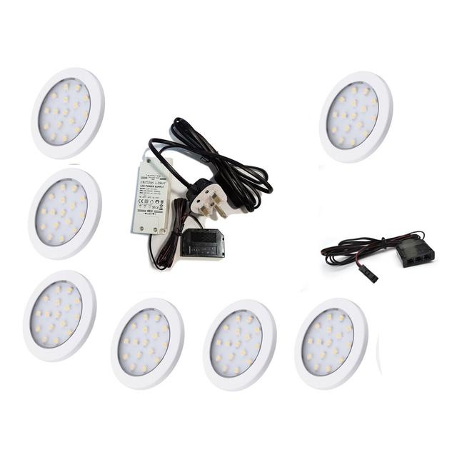 Emberto LED 6cm Puck Light (Set of 7) Symple Stuff Colour Temperature: 3000K on Productcaster.