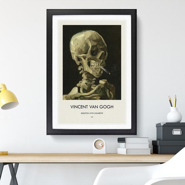 Cigarette with Skull by Vincent Van Gogh - Picture Frame Art Prints East Urban Home Frame Option: Black, Size: 65cm H x 48cm W x 2cm D on Productcaster.