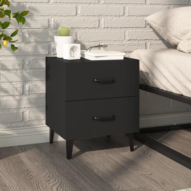 Jered 2 Drawer Bedside Table George Oliver Colour: Black on Productcaster.