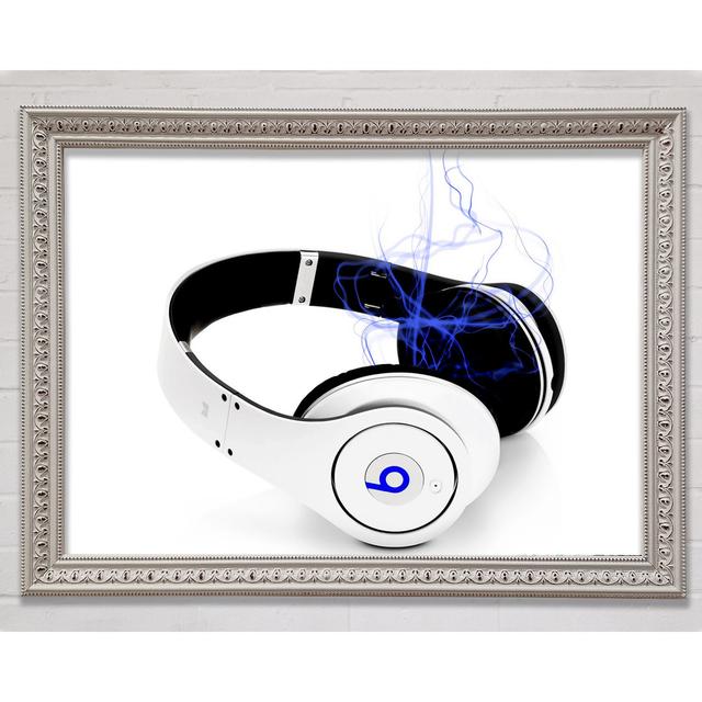 Sounds From The Headset Framed Print Brayden Studio Size: 21cm H x 29.7cm W x 3cm D, Format: White Framed Paper on Productcaster.