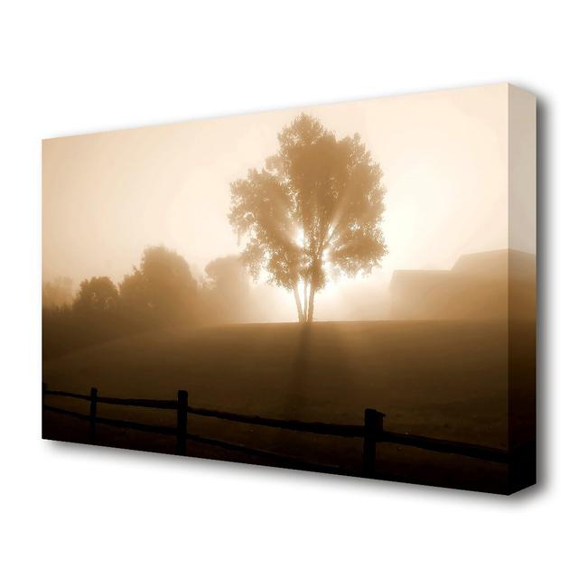 Foggy Morning Landscape - Wrapped Canvas Photograph Print East Urban Home Size: 81.3 cm H x 121.9 cm W on Productcaster.