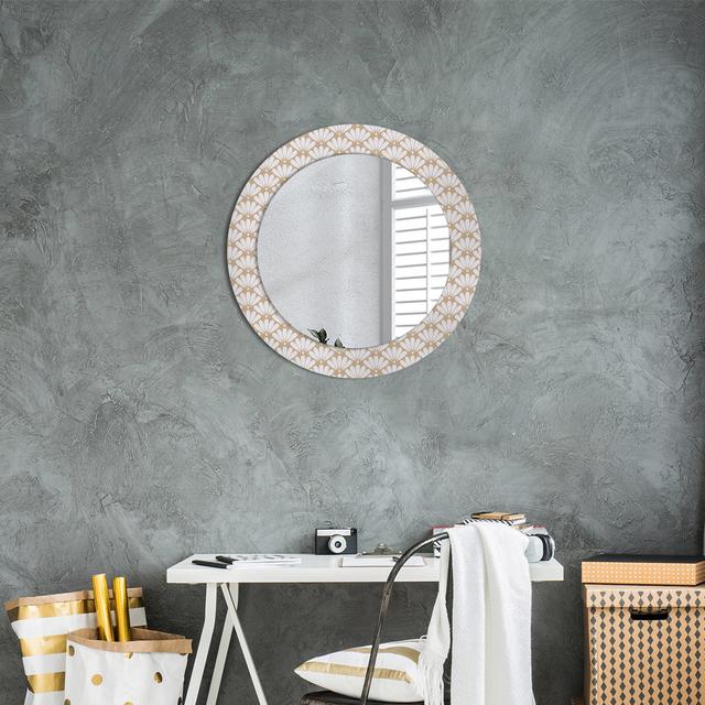 Huldar Round Glass Framed Wall Mounted Accent Mirror in Beige East Urban Home on Productcaster.