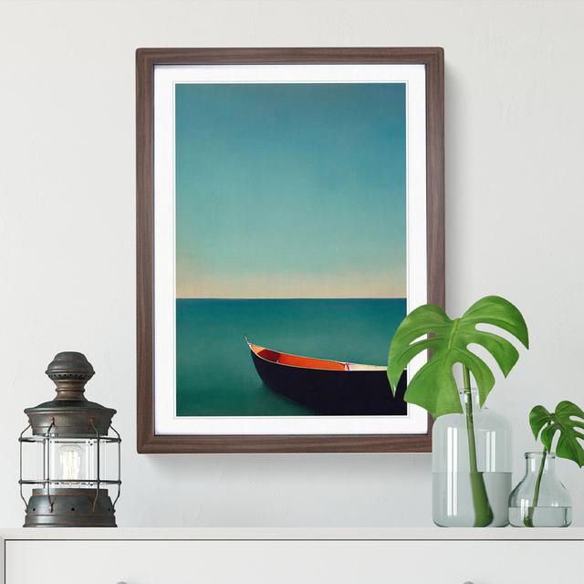 Boat upon the Sea - Picture Frame Graphic Art House of Hampton Size: 64cm H x 46cm W x 2cm D, Frame Colour: Walnut on Productcaster.