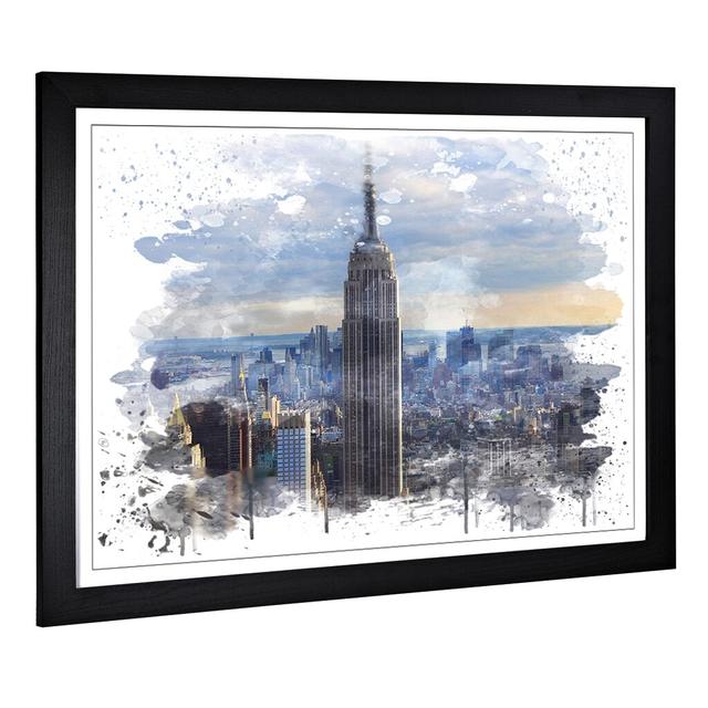 'Empire State Building New York City Skyline' Graphic Art Print East Urban Home Format: Framed Picture, Size: 45cm H x 62cm W on Productcaster.