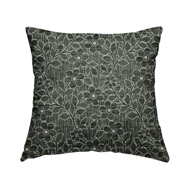 Ludwig Floral Cushion with Filling East Urban Home Colour: Grey, Size: 28cm H x 28cm W x 5cm D on Productcaster.