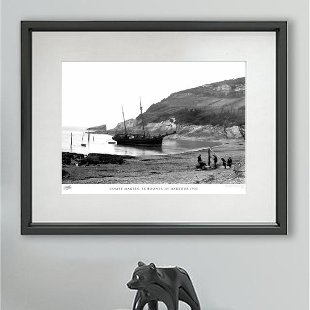 'Combe Martin, Schooner in Harbour 1935' - Picture Frame Photograph Print on Paper The Francis Frith Collection Size: 45cm H x 60cm W x 2.3cm D on Productcaster.