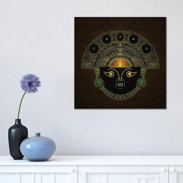 Inti (Sun God Mask) by Barruf - Wrapped Canvas Gallery-Wrapped Canvas Giclée Latitude Vive Size: 45.72cm H x 45.72cm W x 3.81cm D on Productcaster.