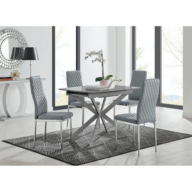 Drop Leaf Dining Set Canora Grey Colour (Chair): Grey/Gold on Productcaster.