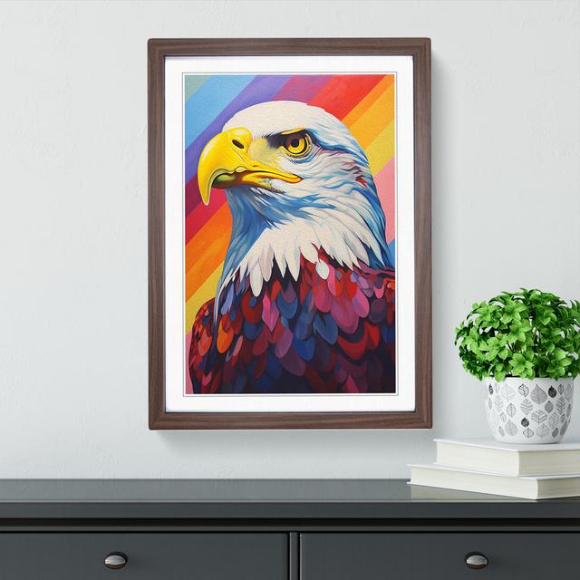 Eagle Colour Field - Single Picture Frame Print on Wood Alpen Home Format: Walnut Framed, Size: 34cm H x 25cm W on Productcaster.