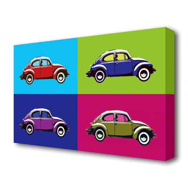 Beetle Pop Art - Wrapped Canvas Graphic Art Print East Urban Home Size: 101.6 cm H x 142.2 cm W on Productcaster.