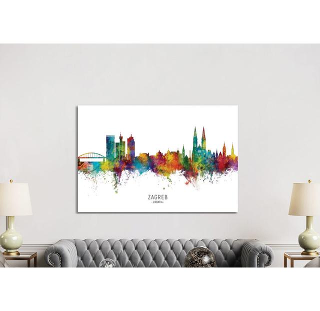 Zagreb Croatia Skyline by Michael Tompsett - Wrapped Canvas Graphic Art Wayfair Samples Size: 101.6cm H x 152.4cm W x 3.81cm D on Productcaster.