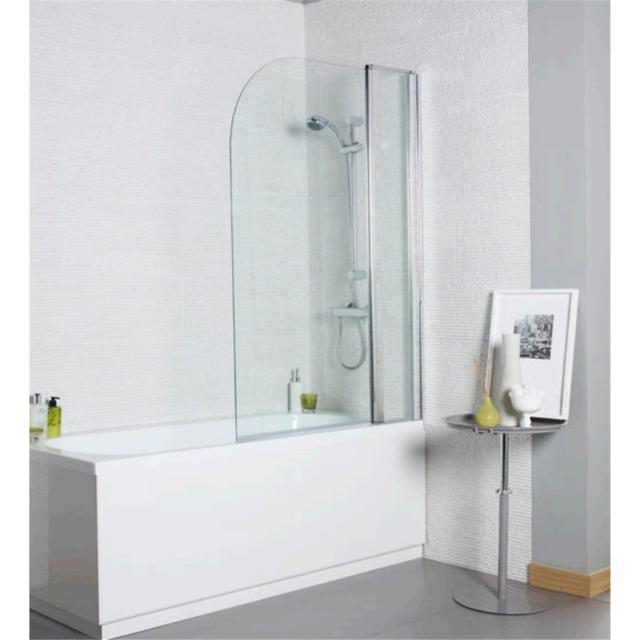 Clifton 100cm 1000mm W x 1435mm H Pivot Semi-Frameless Bath Screen with Glass Bedford Sheds on Productcaster.