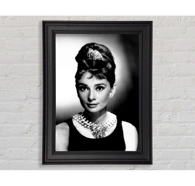 Audrey Hepburn Diamonds And Pearls - Druck Canora Grey Größe: 142,2 cm H x 84,1 cm B x 8 cm T on Productcaster.