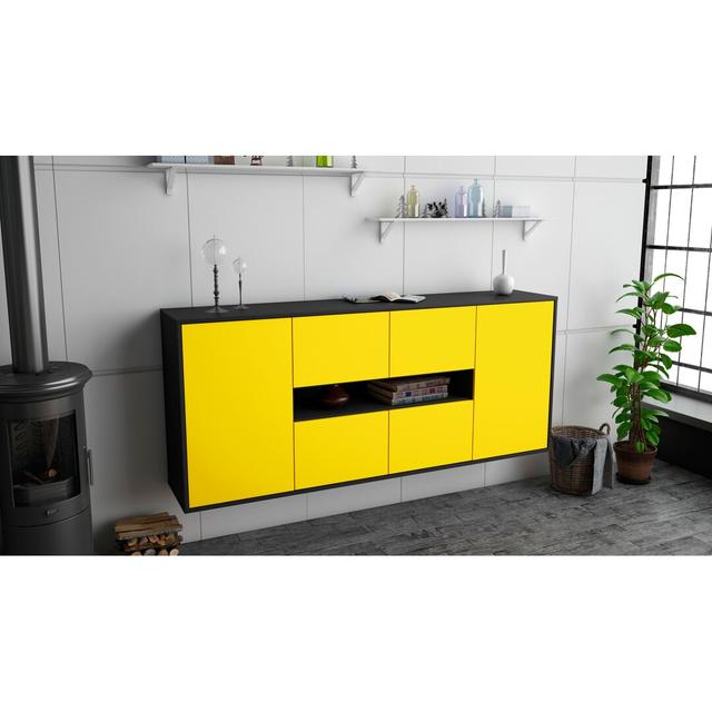 Kempner Sideboard Ebern Designs Colour (Body/Front): Anthracite/Yellow on Productcaster.