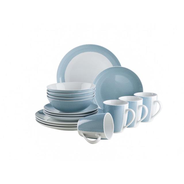 Kitchen Time II 16 Piece Porcelain China Dinnerware Set - Service for 4 Colour: Blue on Productcaster.