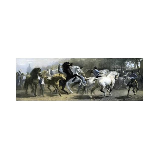 The Horse Fair (Colour Lithograph) by Rosa Bonheur - Wrapped Canvas Panoramic Painting Rosalind Wheeler Size: 30.48cm H x 91.44cm W x 1.905cm D on Productcaster.