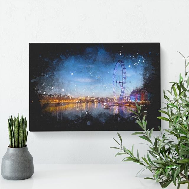 The London Eye & Thames River - Wrapped Canvas Graphic Art Print East Urban Home Size: 50cm H x 76cm W x 3cm D on Productcaster.