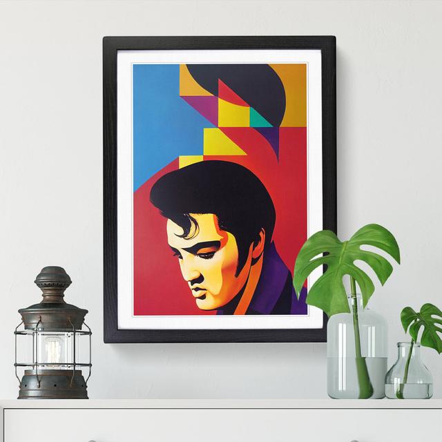 Daouda Elvis Presley Abstract - Picture Frame Graphic Art Marlow Home Co. Size: 64cm H x 46cm W x 2cm D, Frame Colour: Black on Productcaster.