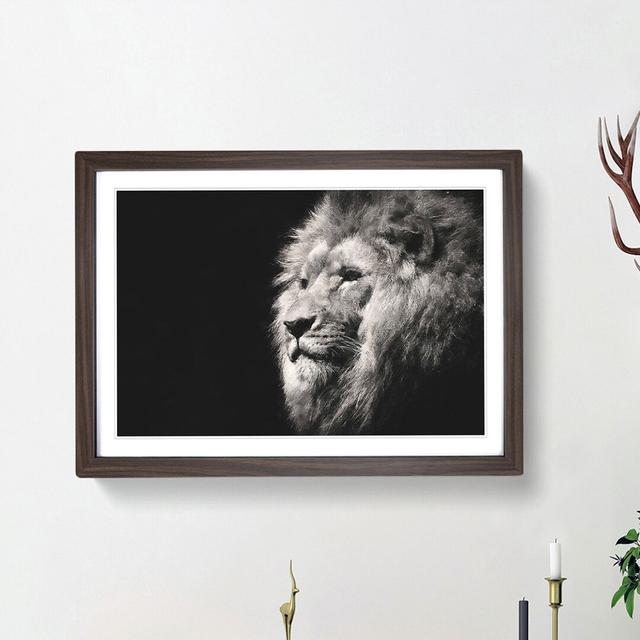 Portrait of a Proud Lion - Picture Frame Painting Print East Urban Home Size: 33cm H x 45cm W x 2cm D, Frame Option: Walnut Framed on Productcaster.