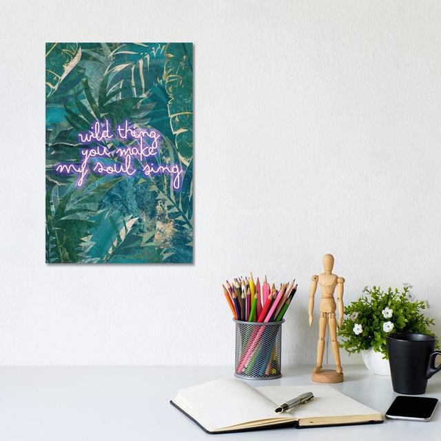 Neon Jungle Wild Thing I by Sarah Manovski - Gallery-Wrapped Canvas Giclée on Canvas 17 Stories Format: Wrapped Canvas, Size: 30.48cm H x 20.32cm W x on Productcaster.