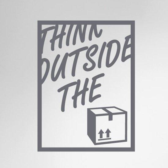 Think Outside the Box Wall Sticker East Urban Home Size: Medium, Colour: Pink on Productcaster.