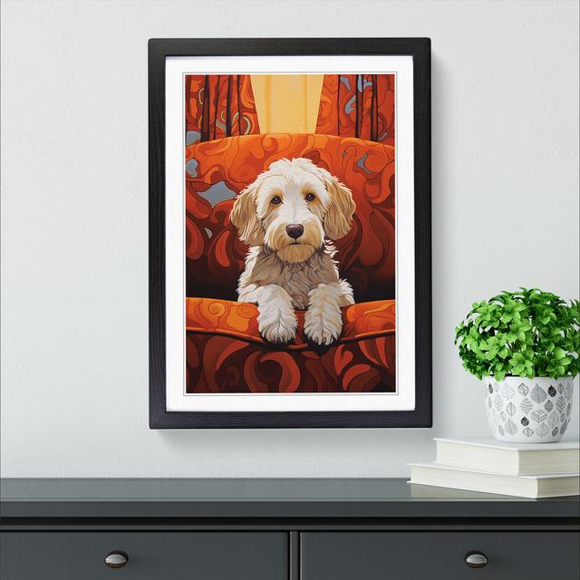 XYZ-FRM-V1223-3974 Labradoodle No.2 - Single Picture Frame Print on Wood Big Box Art Size: 64cm H x 46cm W x 2cm D, Frame Colour: Black on Productcaster.