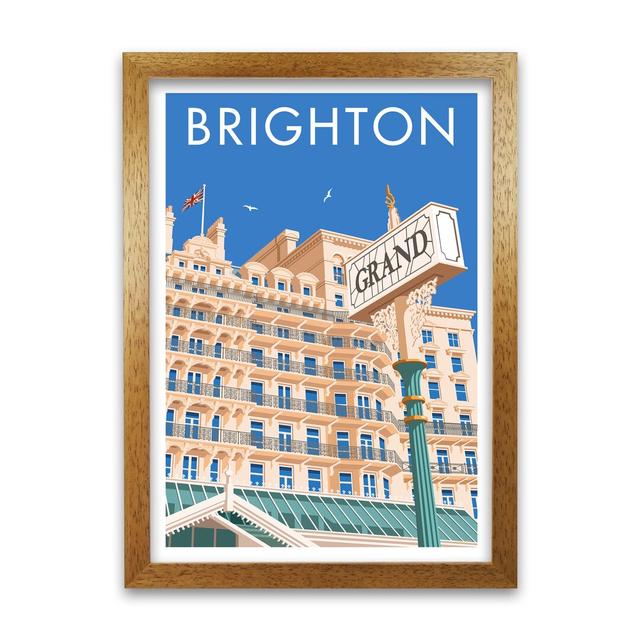 'Brighton Grand' Graphic Art East Urban Home Size: 59.4 cm H x 42 cm W x 5 cm D, Frame Options: Oak on Productcaster.